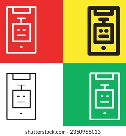Smartphone-Symbol. Roboter in Smartphone Vektorsymbol aus der Sammlung Künstlicher Intelligenz. Smartphone-Icon im Stil einer Rahmenkonstruktion.