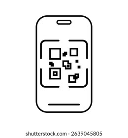smartphone icon scan barcode, scan qr code, vector illustration, symbol, design logo template picture, for ui or ux isolated on white for mobile app, editable