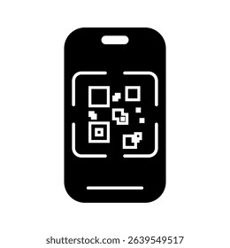 smartphone icon scan barcode, scan qr code, vector illustration, symbol, design logo template picture, for ui or ux isolated on white for mobile app, editable