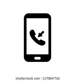 Smartphone icon screen displaying incoming call