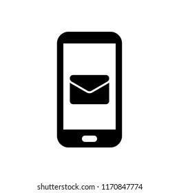 Smartphone icon screen displaying mail envelope