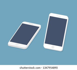 Smartphone icon and screen. Vector illustration.