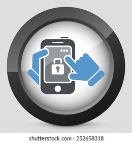 Smartphone icon. Security Lock.