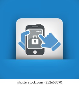 Smartphone icon. Security Lock.