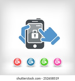 Smartphone icon. Security Lock.