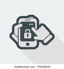 Smartphone icon. Security Lock.