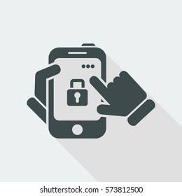 Smartphone icon. Security Lock.