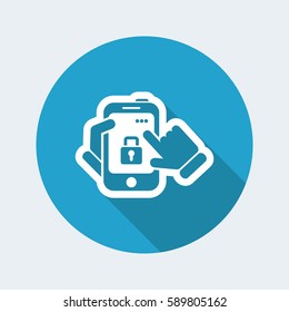 Smartphone icon. Security Lock.