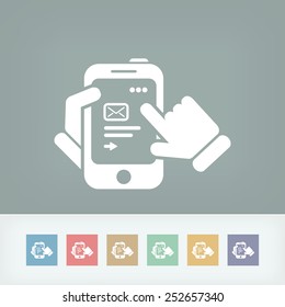 Smartphone icon. Send mail.