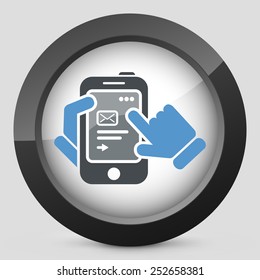 Smartphone icon. Send mail.