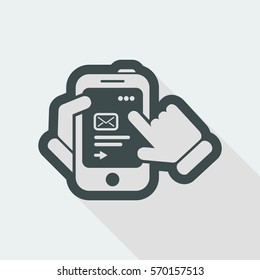 Smartphone icon. Send mail.