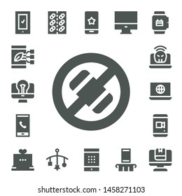 smartphone icon set. 17 filled smartphone icons.  Collection Of - Smartphone, Computer, No phone, Laptop, Tablet, Mobile, Smartwatch