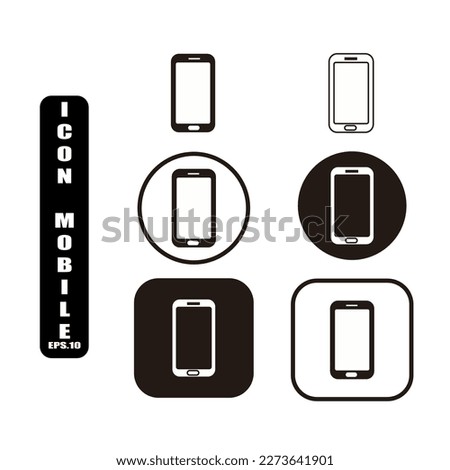 Smartphone icon set, balck and white design