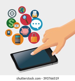 smartphone and icon set design 