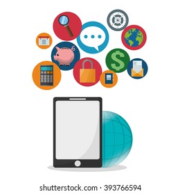 smartphone and icon set design 