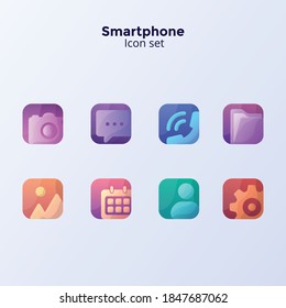 Smartphone icon set design with illustration concept