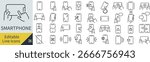 Smartphone Icon Set with Editable Strokes (Not Outlined)