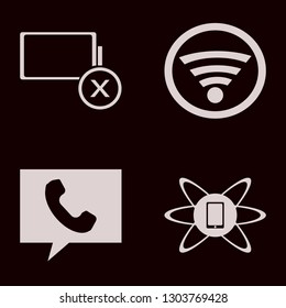 smartphone icon set with empty battery, phone technology and phone vector illustration