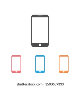 Smartphone icon set in flat style. Mobile phone symbol for your web site design, logo, app, UI Vector