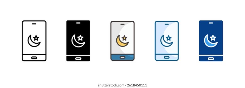 Ícone de Smartphone Definir Coleção de Vários Estilos