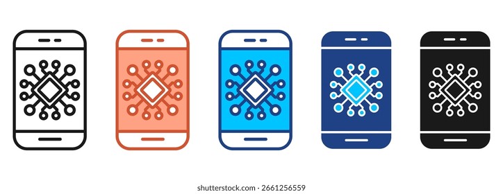 Smartphone Icon Set Multiple Style Collection