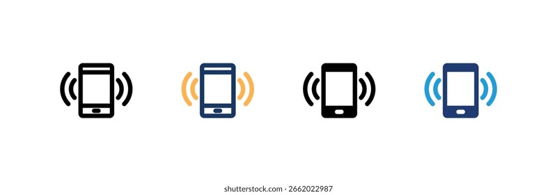 Smartphone icon set multiple style collection. Vector illustration.