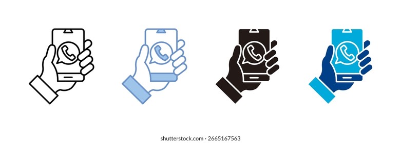 Ícone de Smartphone Definir Coleção de Vários Estilos