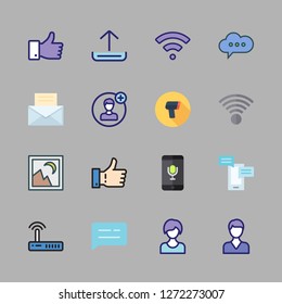 smartphone icon set. vector set about scanning, wifi, voice recognition and user icons set.