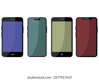 Smartphone icon set. Vector illustration.