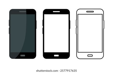 Smartphone icon set. Vector illustration.