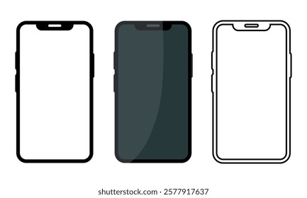 Smartphone icon set. Vector illustration.