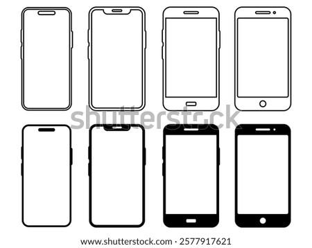 Smartphone icon set. Vector illustration.