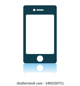 Smartphone Icon. Shadow Reflection Design. Vector Illustration.
