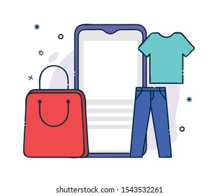 smartphone icon with shopping icon