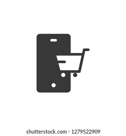 Smartphone icon. Shopping cart symbol modern, simple, vector, icon for website design, mobile app, ui. Vector