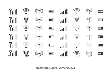 smartphone icon signal wifi battery icons