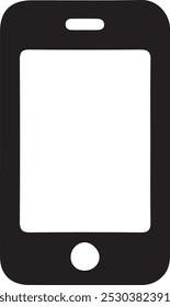 Estilo del Vector de la silueta del icono del smartphone con el fondo blanco