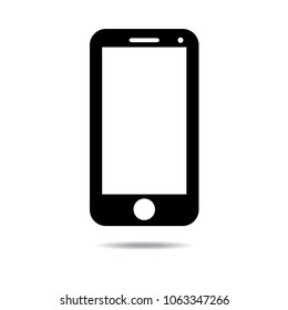 Smartphone icon in simple flat design on white background,vector illustration.
