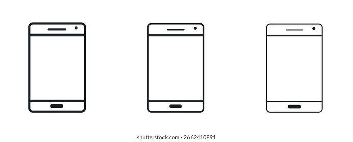 Icono de teléfono inteligente diseño de línea simple - Ilustración vectorial simple