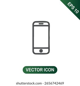 Smartphone Icon Simple Outline for Mobile Technology