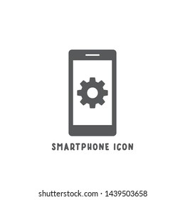 Smartphone icon simple silhouette flat style vector illustration on white background.
