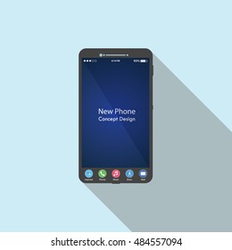 Smartphone icon in smart phone style. Cellphone pictogram in trendy flat style isolated on blue background. Telephone symbol for your web site design logo app