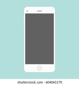 smartphone icon in the style flat design on the blue background. Smartphone icon in the style flat design on the green background. White smartphone cell phone flat design