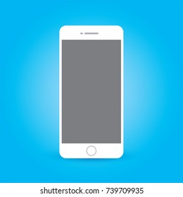 Smartphone-Symbol im Stil eines flachen Designs auf blauem Hintergrund. Stockillustration für Vektorillustration