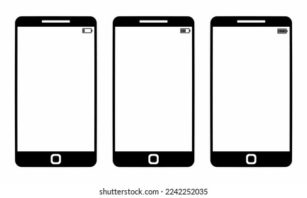 Plantilla de icono de Smartphone con fondo blanco. Vector de material.