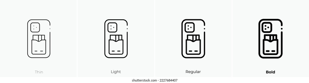 smartphone icon. Thin, Light Regular And Bold style design isolated on white background