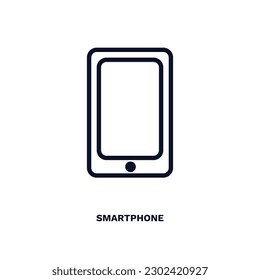 smartphone icon. Thin line smartphone icon from ai and future technology collection. Outline vector isolated on white background. Editable smartphone symbol can be used web and mobile
