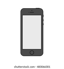 smartphone icon in thin line design style isolated on white background. mobile phone symbol. stock vector illustration