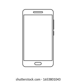 Smartphone icon in thin line style. Outline telephone icon. Linear phone icon isolated. Vector illustration.
