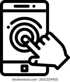 ícone do smartphone. Design De Estilo Linear Fino Isolado Em Plano De Fundo Branco